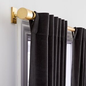 West Elm Slate Cotton Velvet Curtains